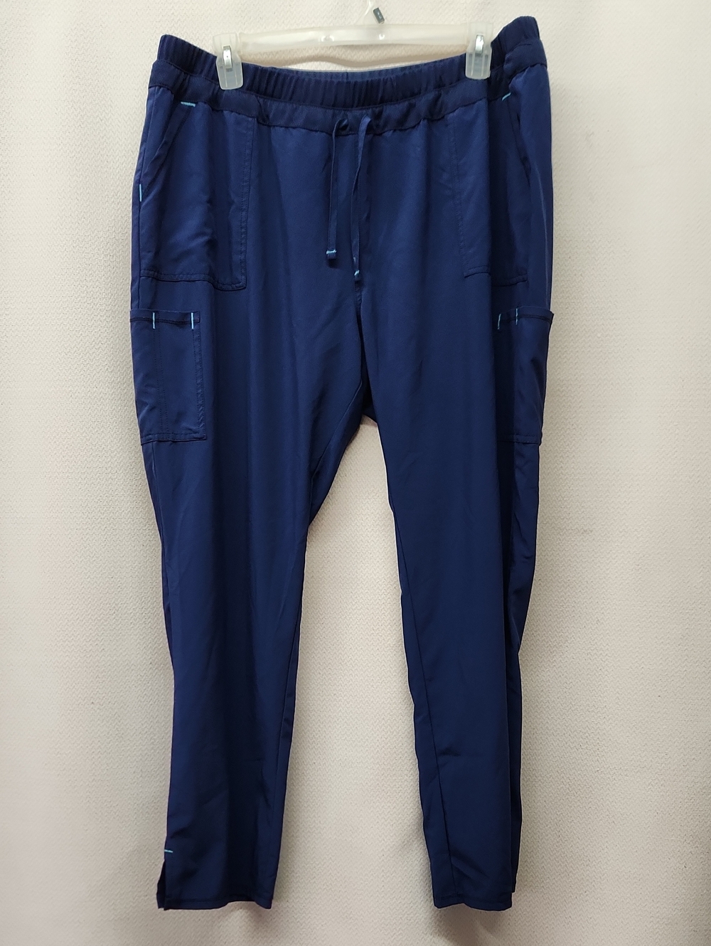Scrubstar Navy Drawstring Cargo Scrubs with Pocket Accents
